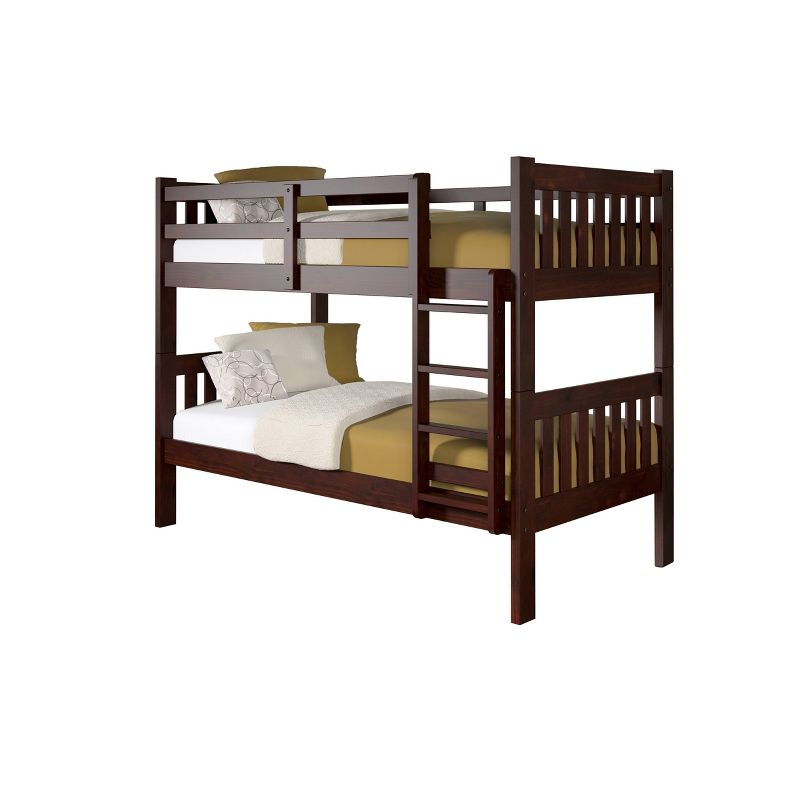 Twin/Twin Mission Bunk Bed Cappuccino - Donco Kids