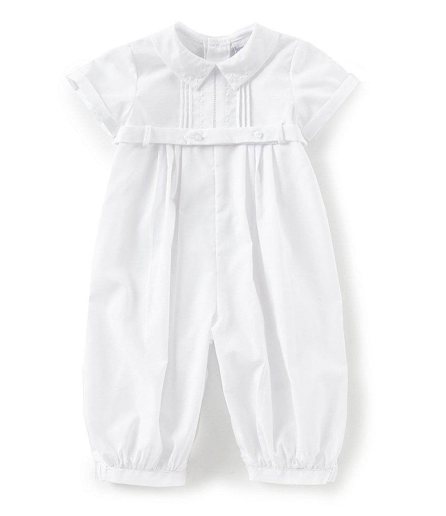Feltman Brothers Baby Boys 3-9 Months Pleated Dot Short Sleeve Coverall