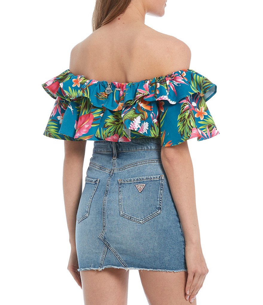 Guess Pippa Off-The-Shoulder Floral Blouse