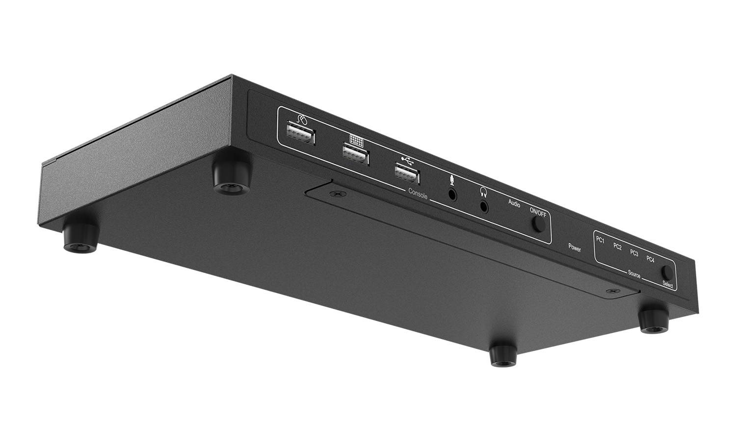 BZBGEAR 4x1 KVM Switch with USB2.0 Ports for Peripherals and 3.5mm Jacks for Audio Support