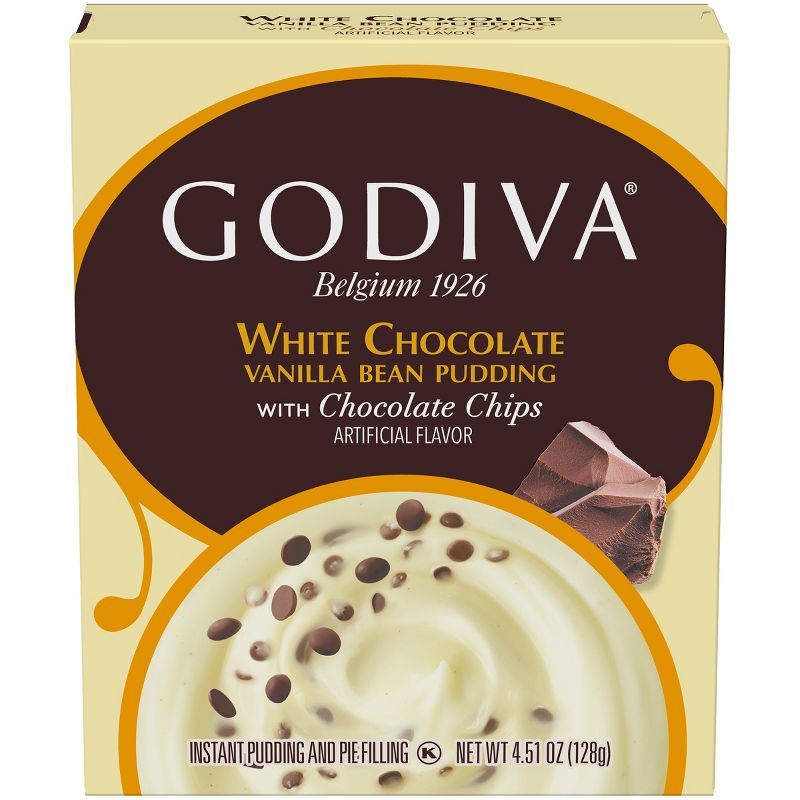 Godiva White Chocolate Vanilla Bean Pudding With Chocolate Chips - 4.51oz