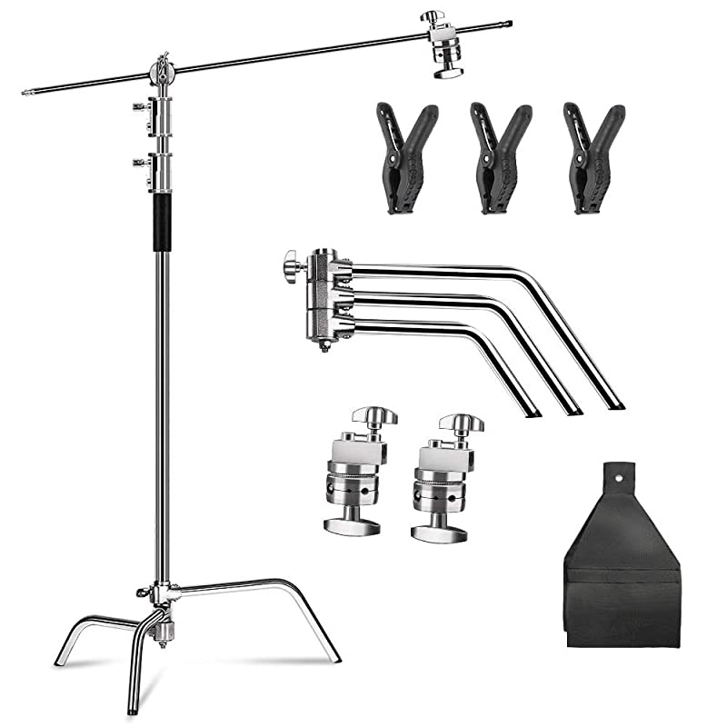Photo Studio Heavy C Stand Support Metal Adjustable Reflector Stand with Holding Arm for Photography Studio Video Reflector and Monolight
