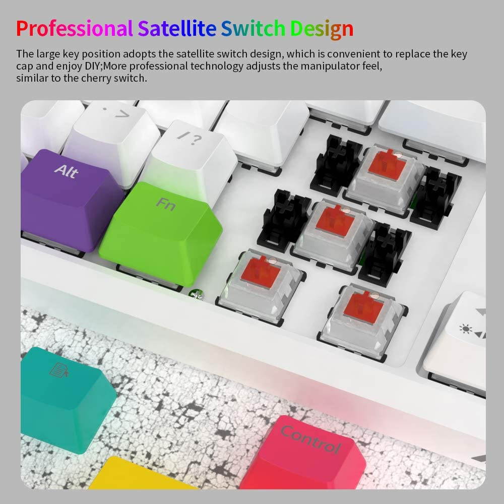 Glorious Modular Mechanical Gaming Keyboard (GMMK)- Barebone Edition (DIY Assembly Required) (Full Size, Black) + Glorious Black Aura Keycaps (Bundle)