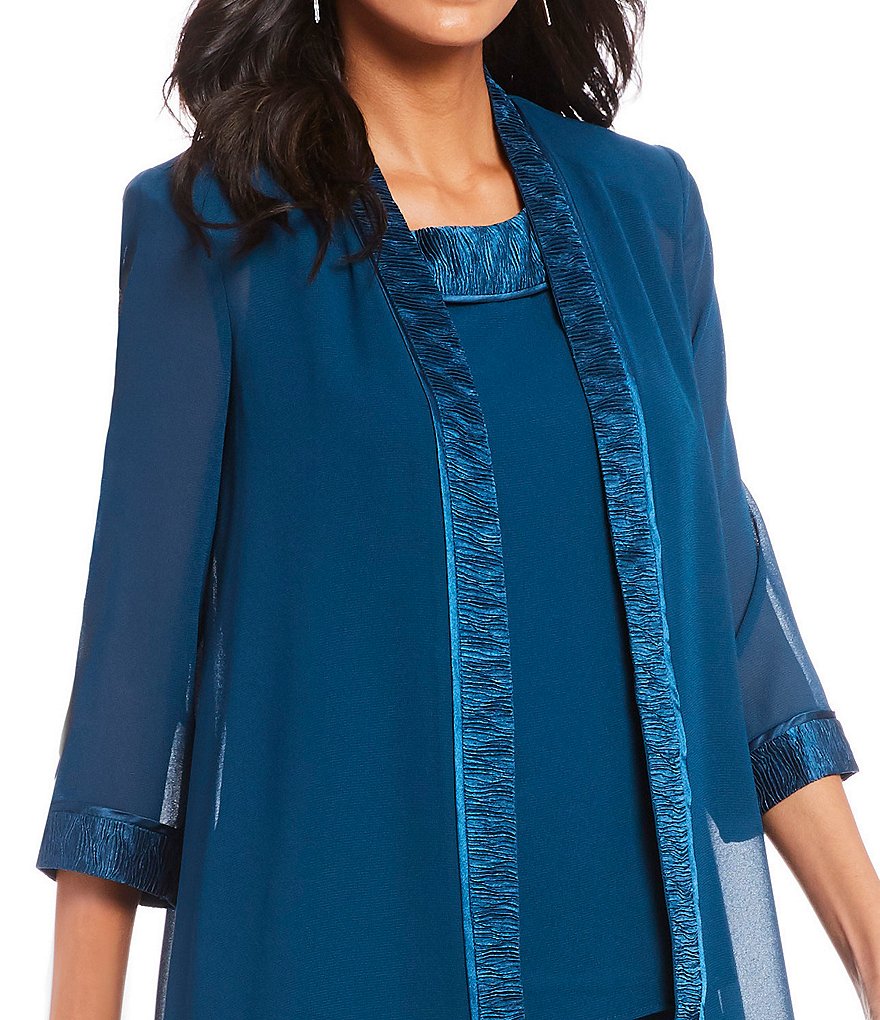 Alex Evenings Stretch Velvet Long Sleeve Ruched Beaded Accent Collar Boat Neck Blouse