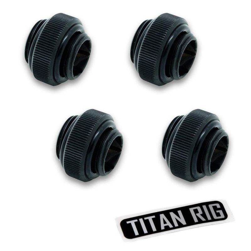 EKWB EK-AF G1/4" 6mm Male to Male Extender Fitting, Black, 4-pack