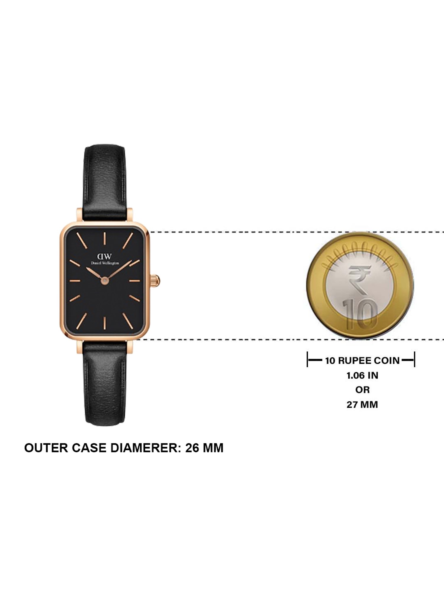 Daniel Wellington Quadro Women Black Rectangle Dial Analog Watch - DW00100435K