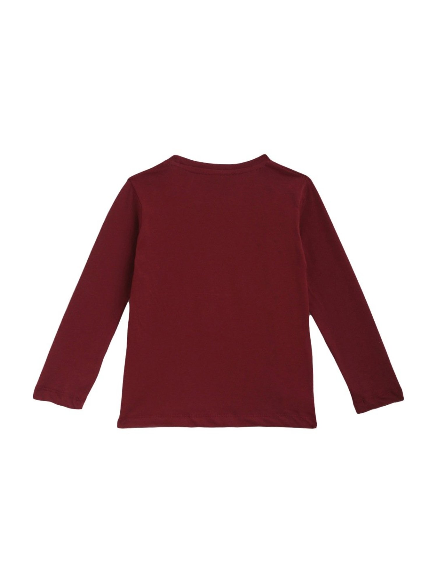 Kids Craft Maroon Cotton Printed T-Shirt & Pants