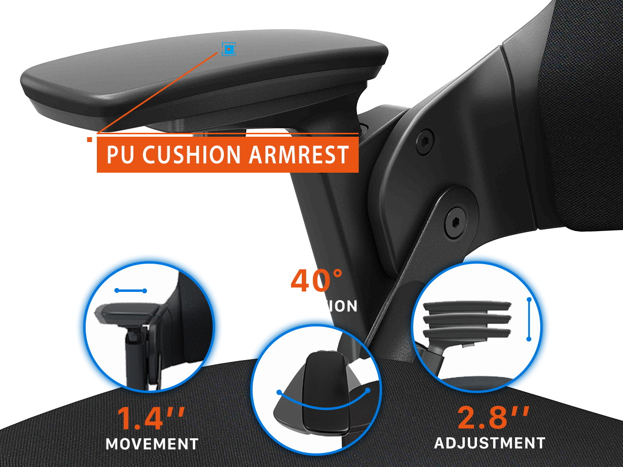 CLATINA 247 Series High Back Ergonomic Office Desk Chairs and Executive Chairs with Back Support, Black