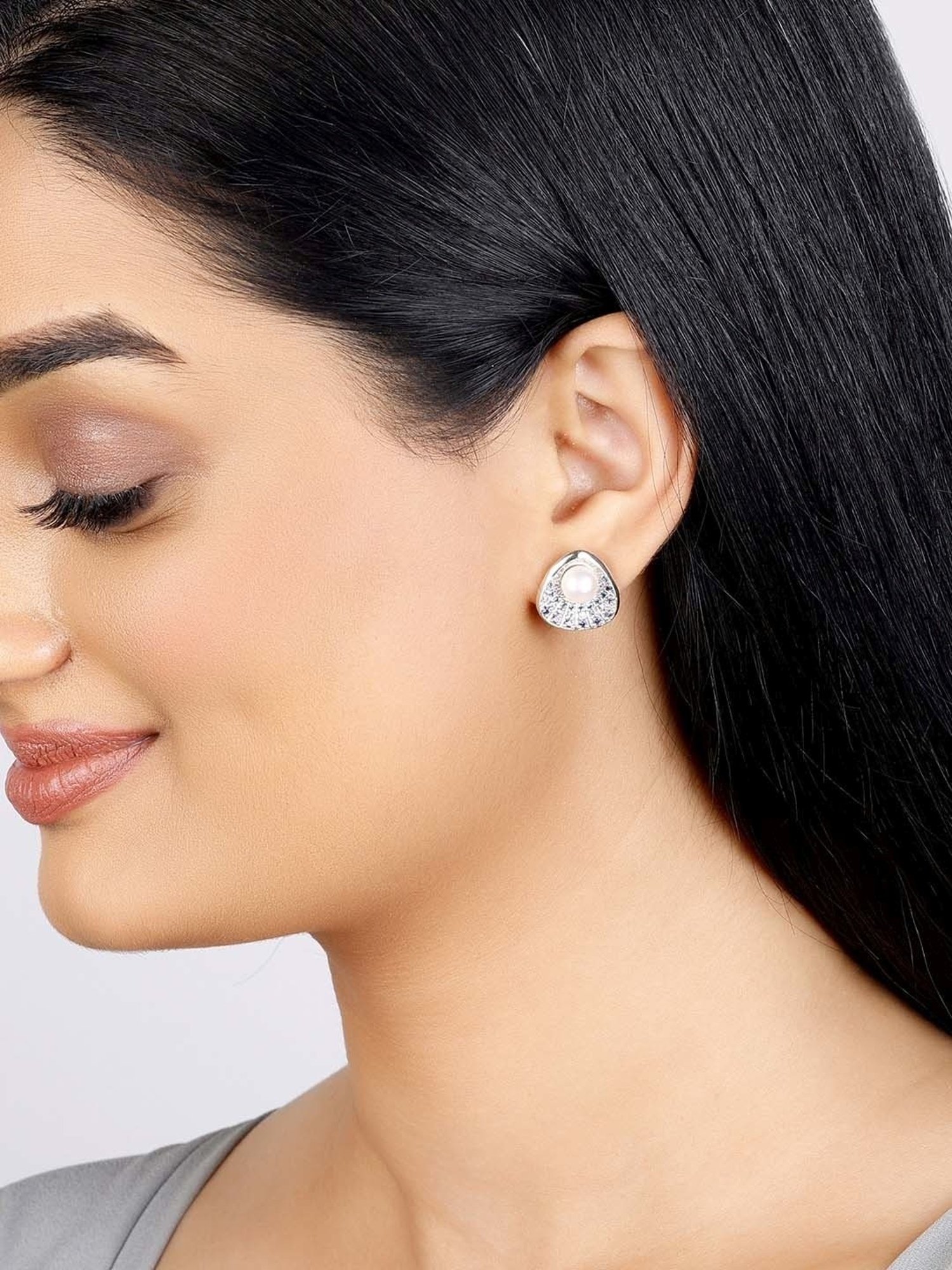 GIVA 92.5 Sterling Silver Pearl in a Shell Earrings for Women