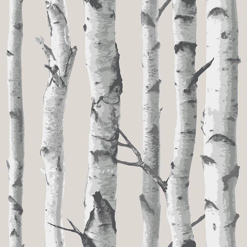 NuWallpaper Birch Tree Peel & Stick Wallpaper White
