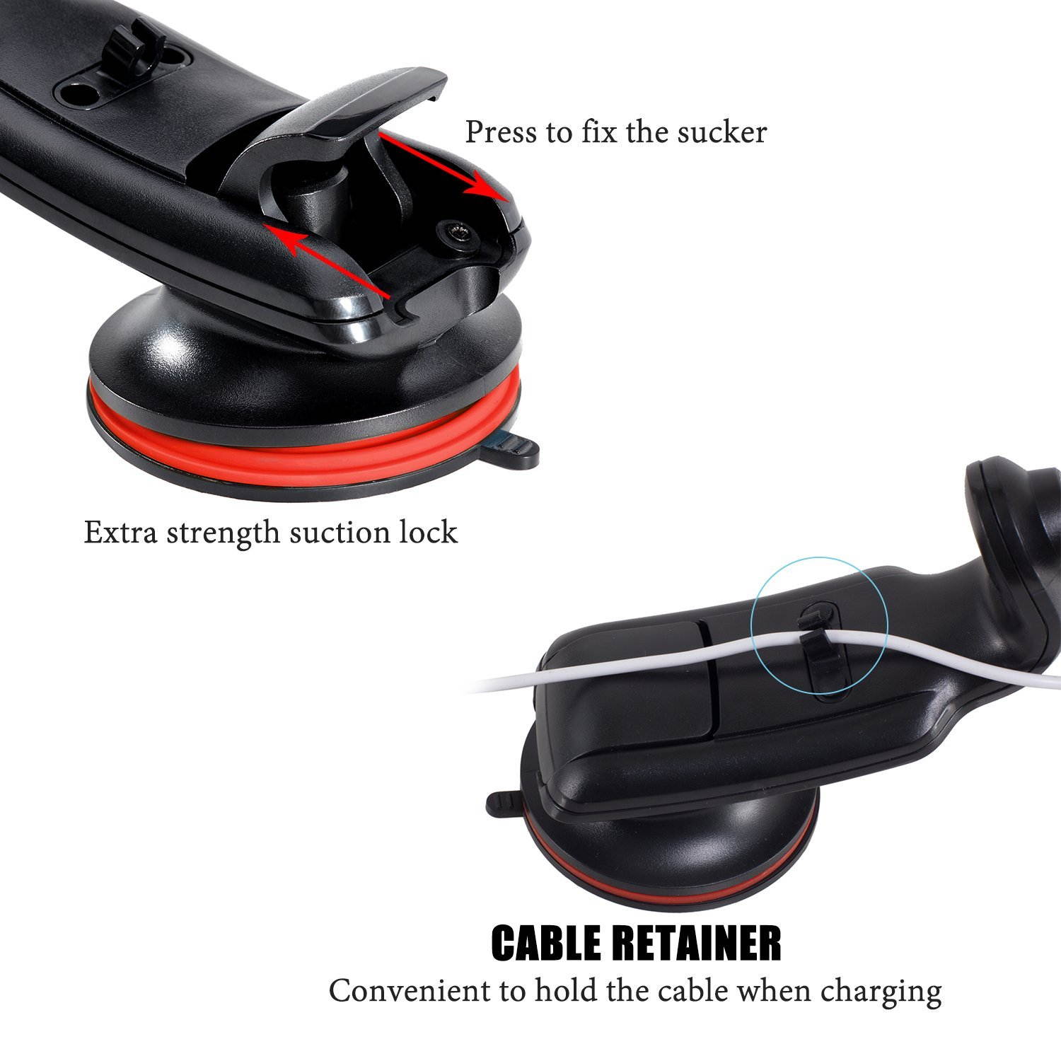 LENTION Magnetic Phone Holder,360&deg; Rotation Adsorption Car Mounts Holders for iPhone, iPod, Smart Phone, PSP, GPS - Black