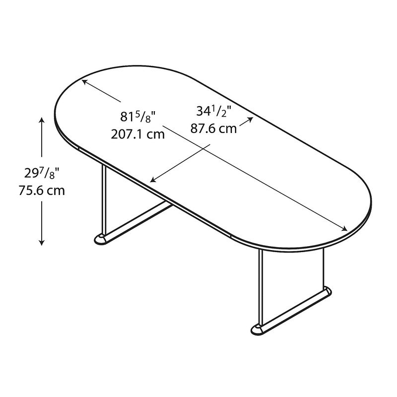 Bush A & C Conference Tables Mocha Cherry 82W x 35D Racetrack Conference Table TR12984A