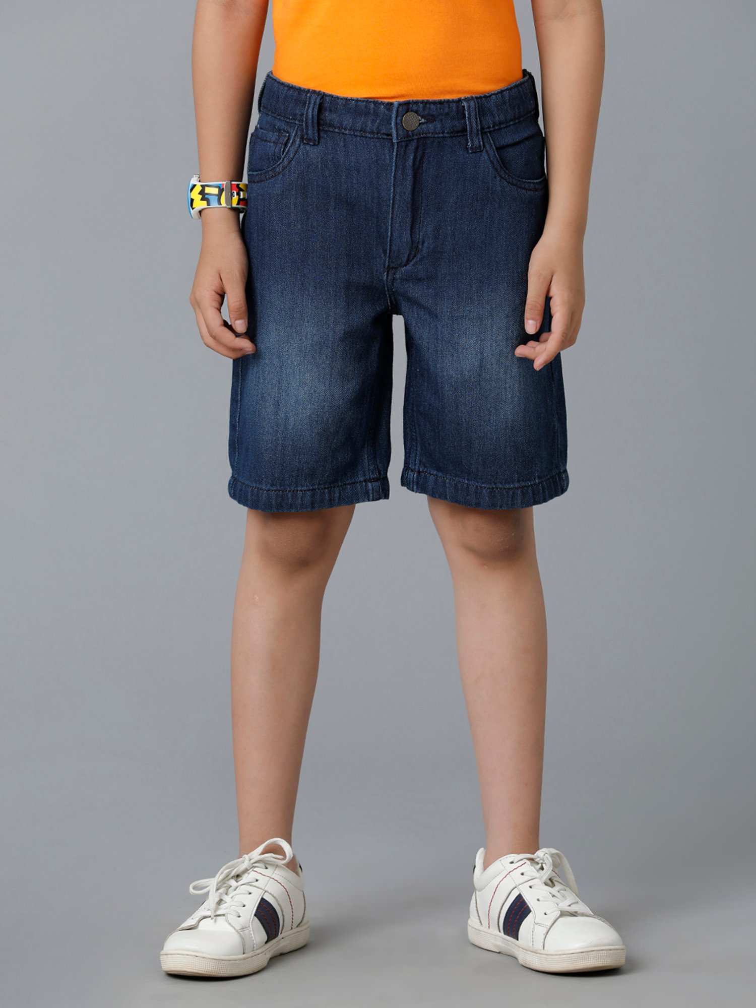 Under Fourteen Only Kids Navy Solid Shorts