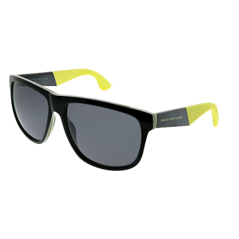 Marc by Marc Jacobs  5WV Y1 Womens Rectangle Sunglasses Black on Fluorescent Yellow 57mm