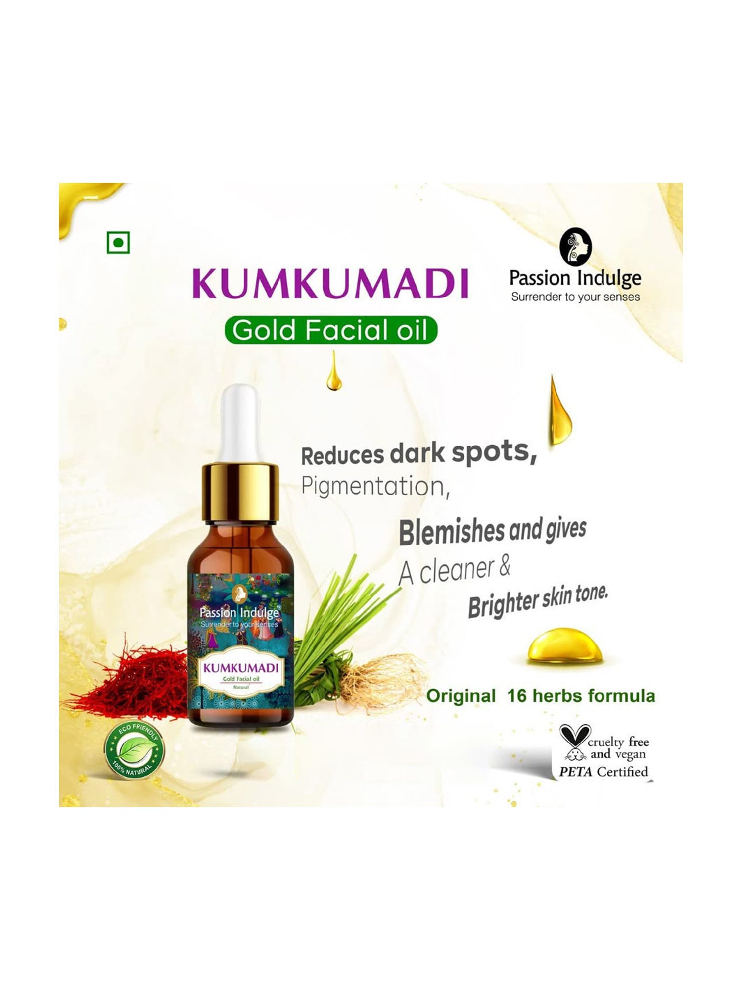 Passion Indulge Buy Kumkumadi Oil & Get Eye Serum Free Worth Rs 480