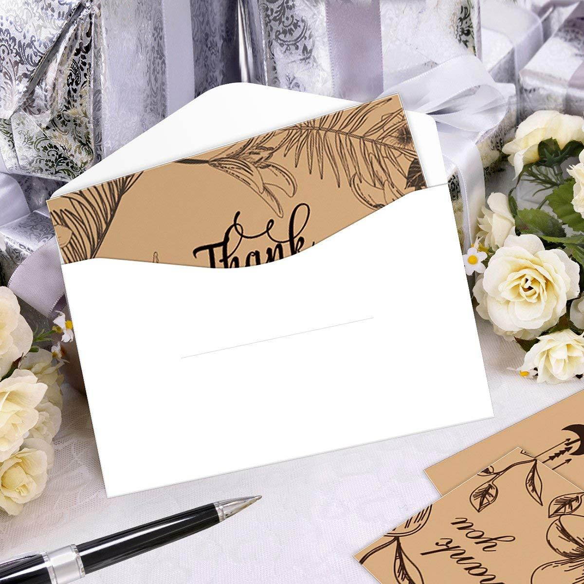 FaCraft Rustic Thank You Cards 48 PCS with 48 Envelopes