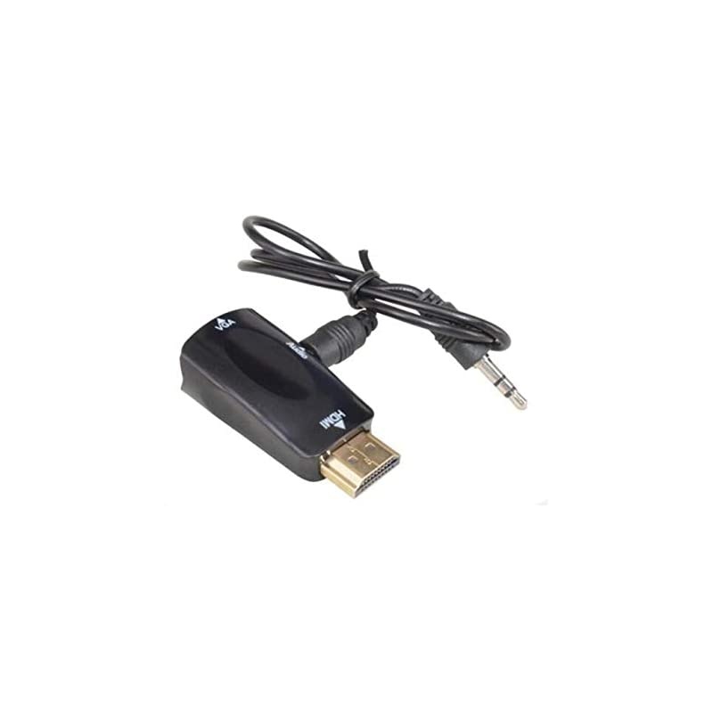 to VGA Converter 1080P 60Hz Male VGA Female Adapter with 35mm Audio Port for Computer PC Laptop Monitor Projector HDTV Digital Camera TV Box