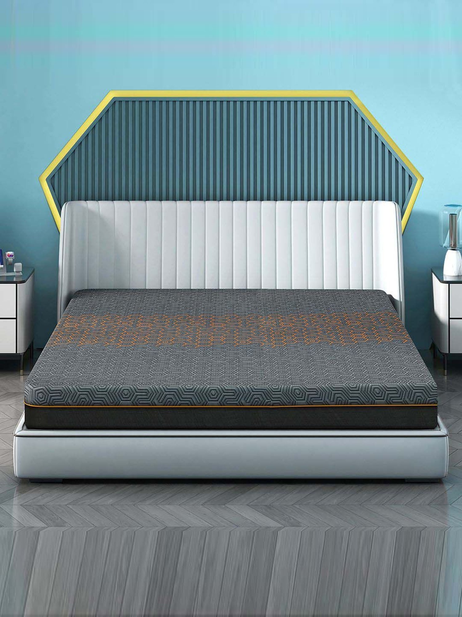 Sleepyhead Technic Grey Foam 3 Zone 6D Hexagon Grid Mattress With More Than 3000 Air Pockets