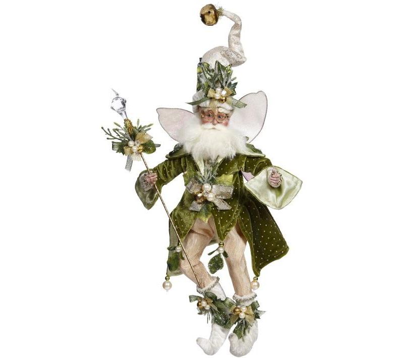 Mark Roberts Products 15" Collectible Mistletoe Magic Christmas Fairy Medium - Beige/Green