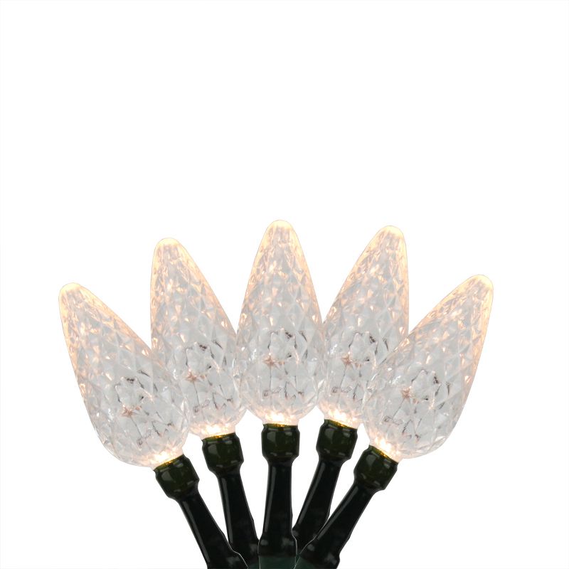 Penn 20ct Battery Operated C6 LED Christmas Lights White - 7' Green Wire