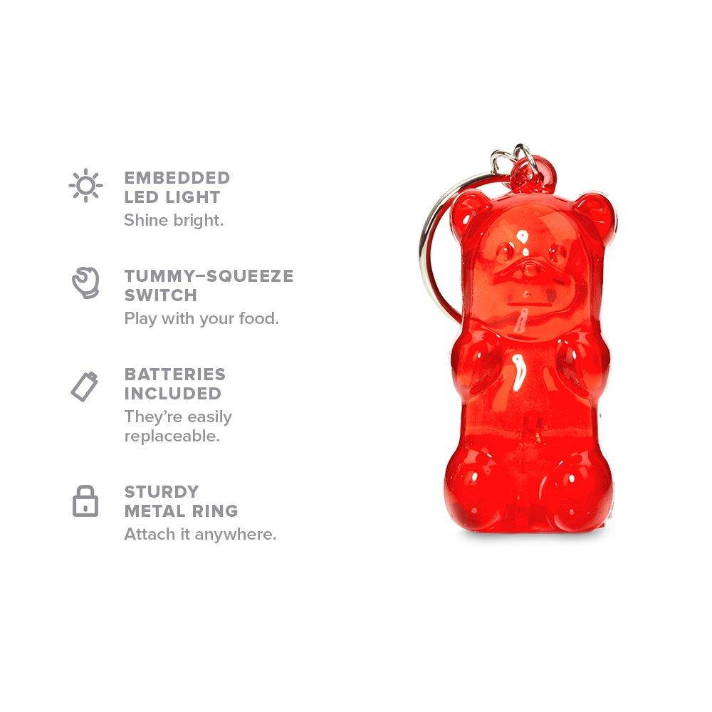 Gummygoods Squeezable Light-Up Gummy Bear Keychain, Red