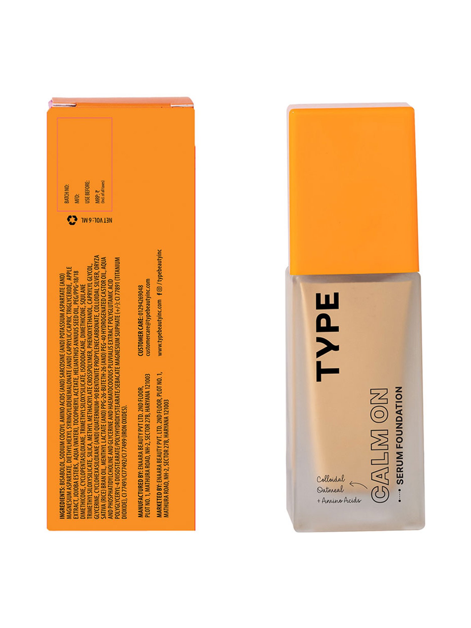 TYPE BEAUTY Calm On Serum Foundation Nutmeg - 30 ml