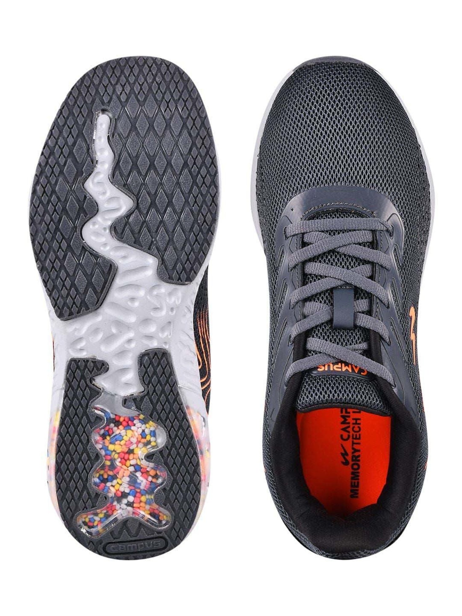 Campus Kids FURRY CH Grey & Orange Training Shoes