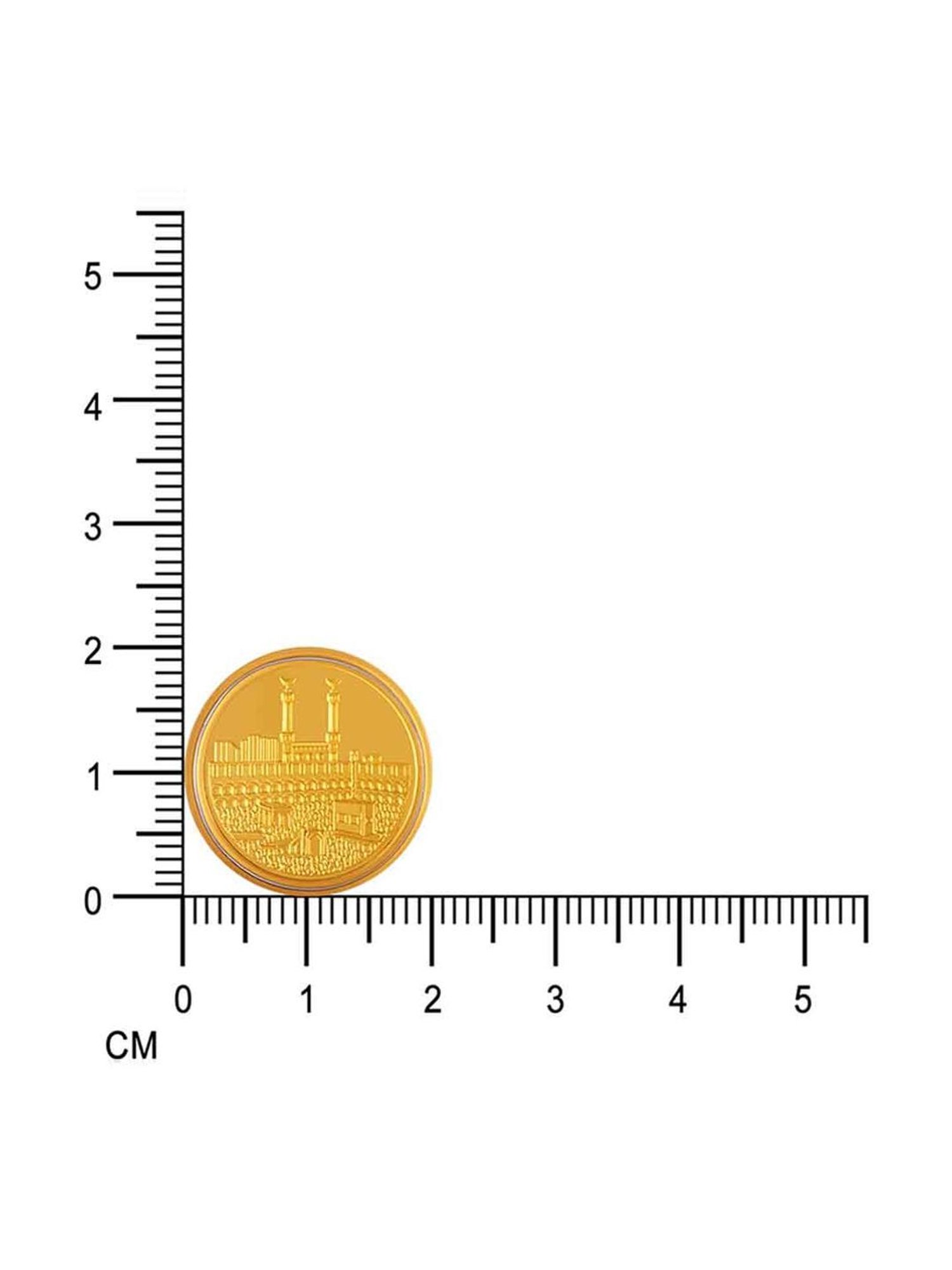 P.C. Chandra Jewellers Pooja Kalash-Inscribed 24k (999) 0.05gm Yellow Gold Foil Coin