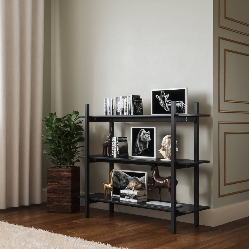 39" Emery 3 Tier Shelf Bookshelf Black - RST Brands