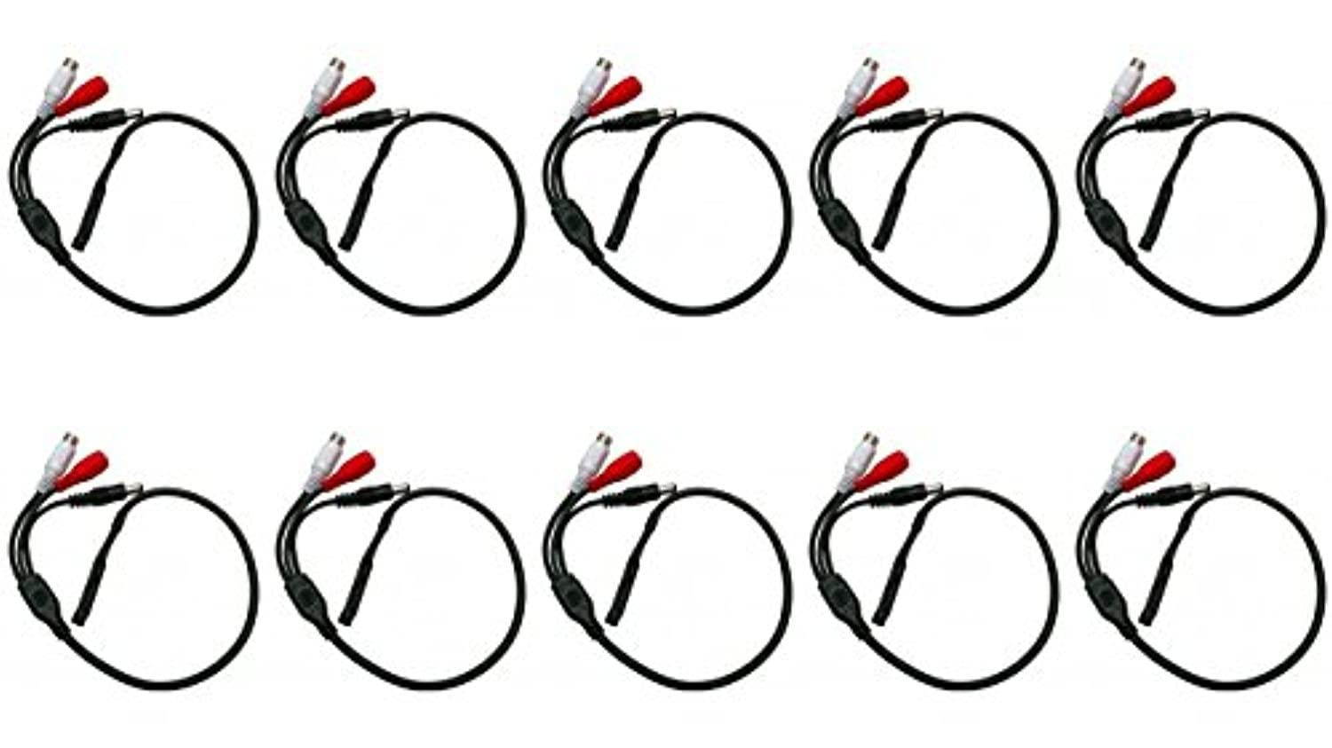 evertech high sensitive audio pickup device external amplified mini spy microphone with power plug splitter for cctv security camera pack of 10