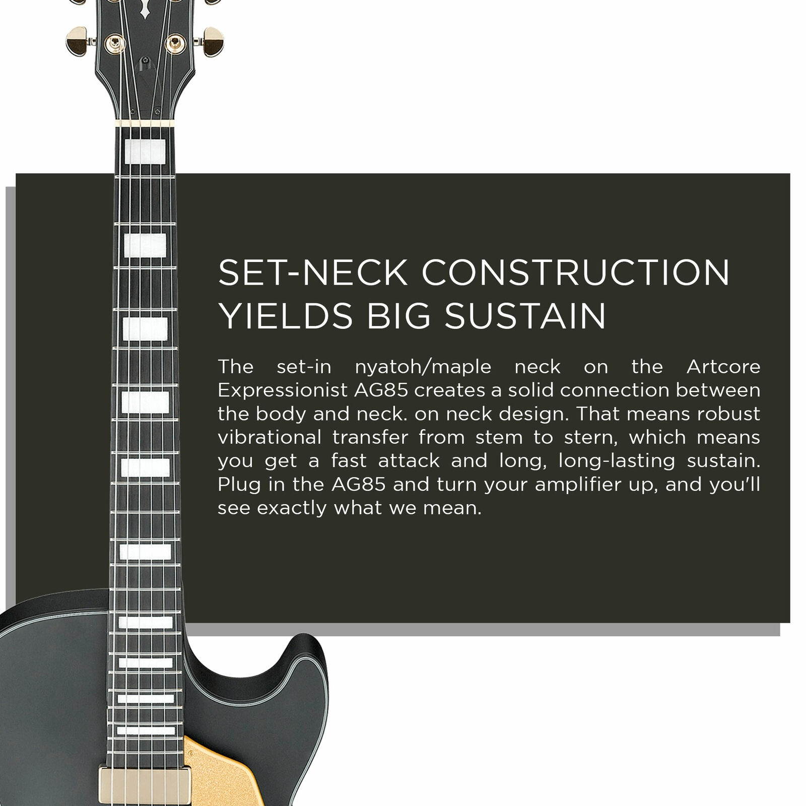 Ibanez AG85 Artcore Hollow Body Black Flat