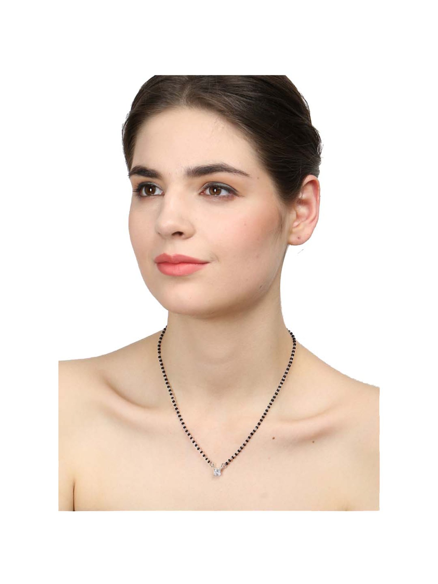 March by FableStreet 92.5 Sterling Silver Floral Mangalsutra for Women
