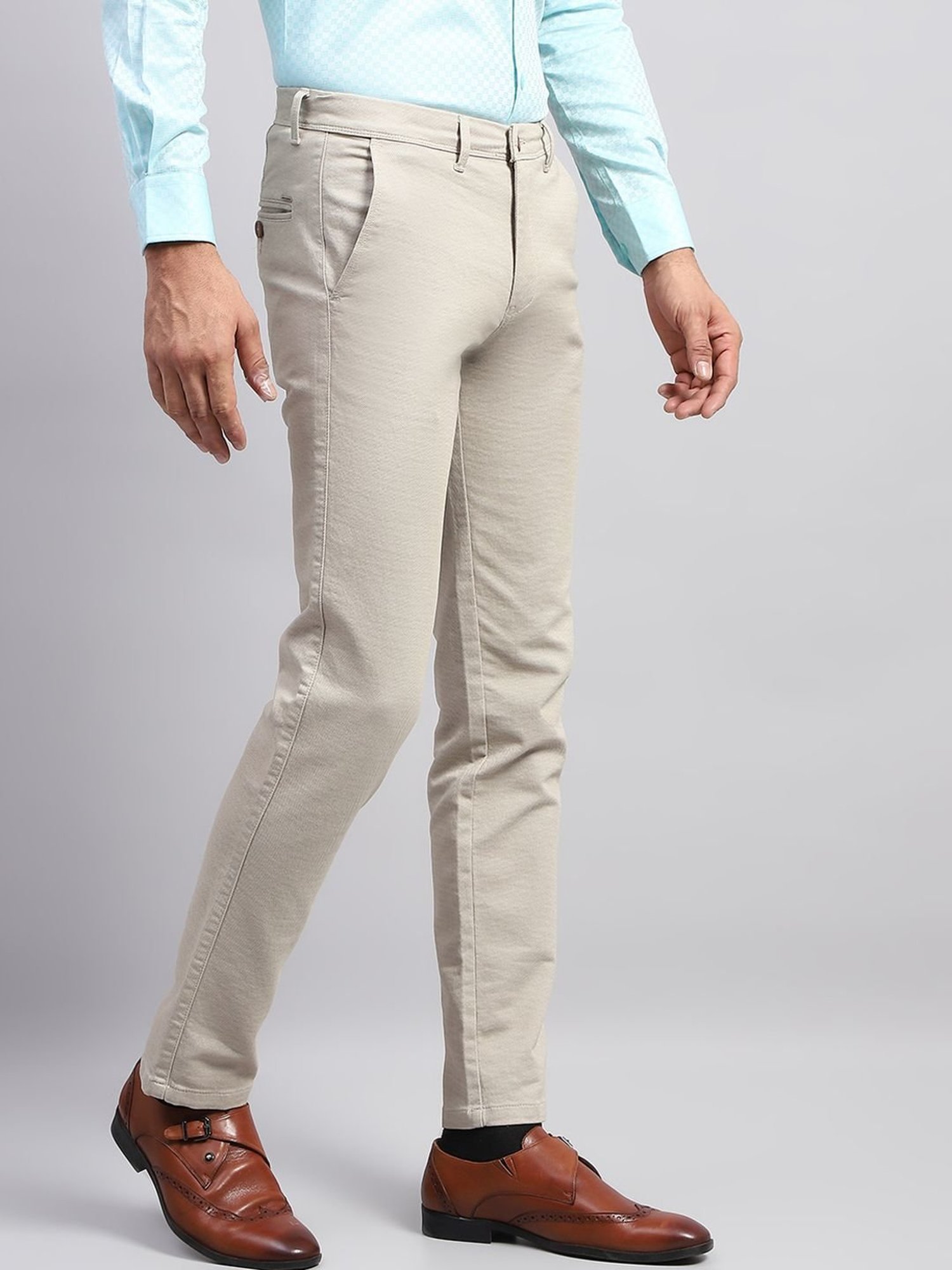 Arrow Navy Regular Fit Trousers