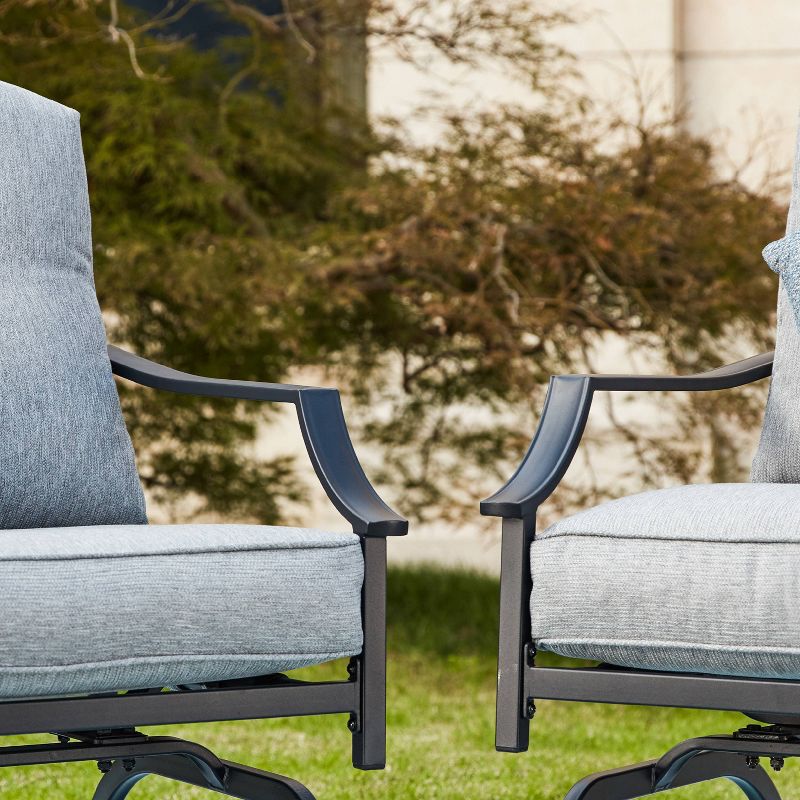 3pc Steel Patio Seating Sets Gray - Lokatse