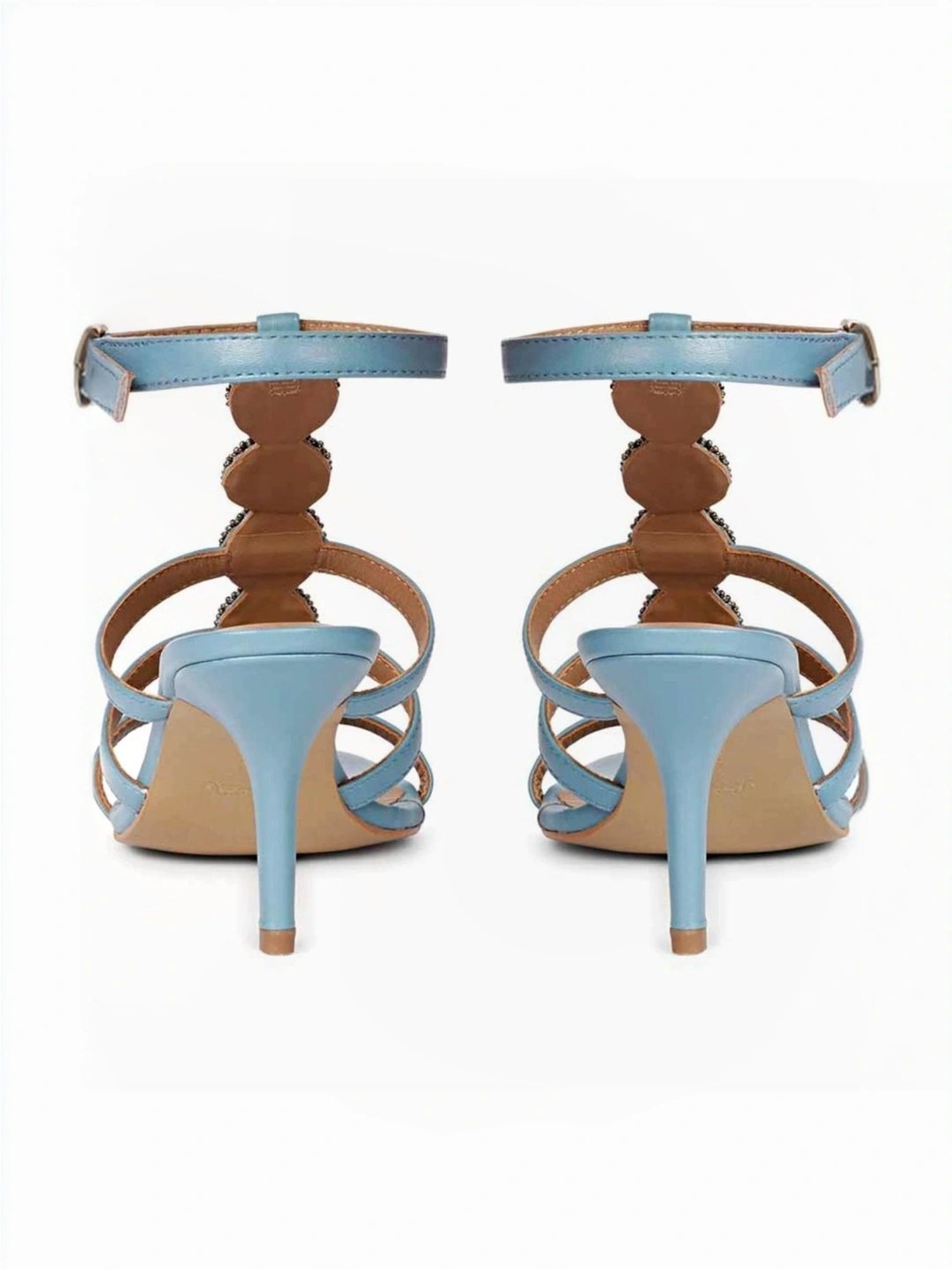 Saint G Women's Blue Ankle Strap Stilettos