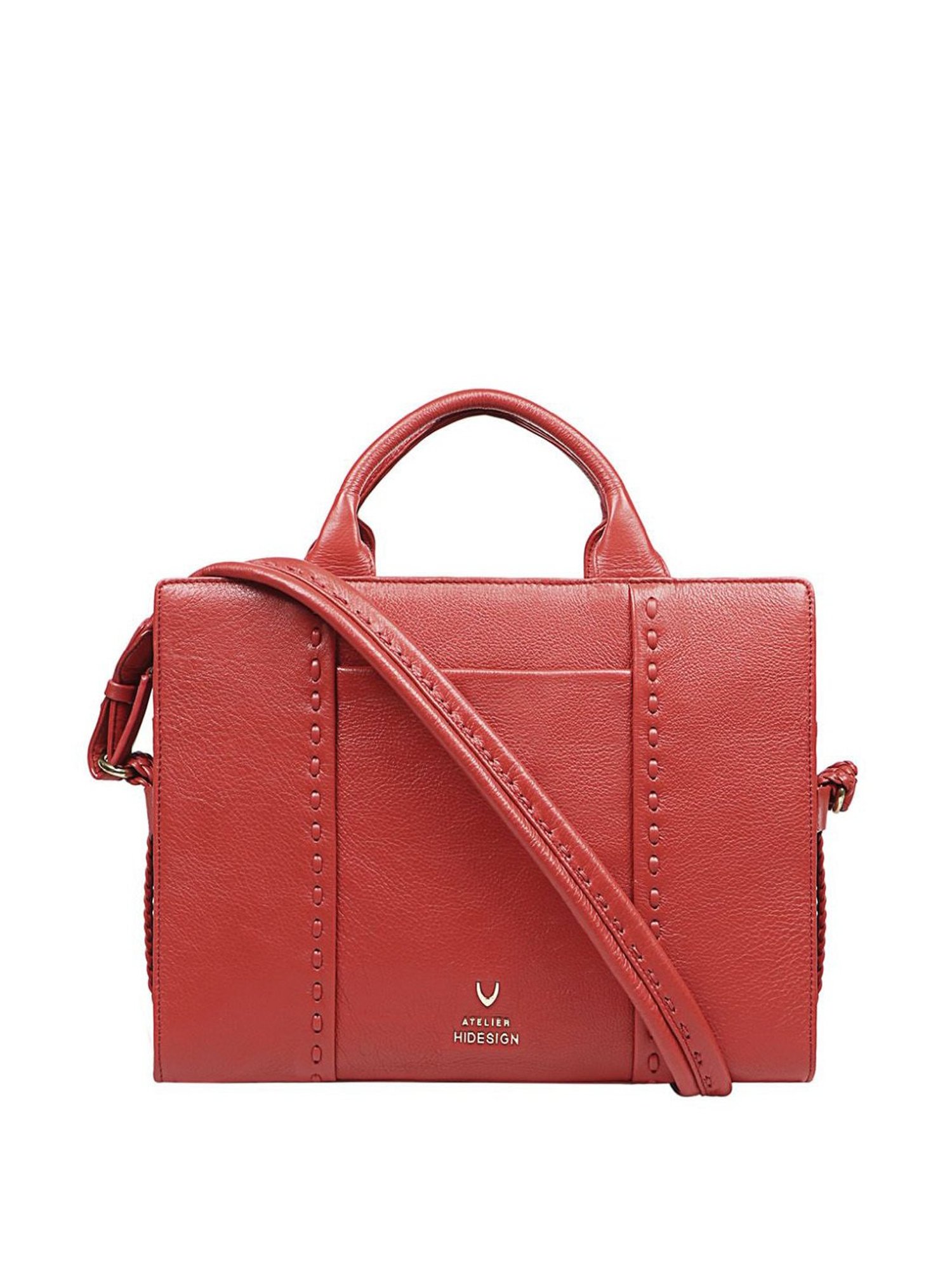 Hidesign Atelier Callas 08 Red Leather Solid Laptop Messenger Bag