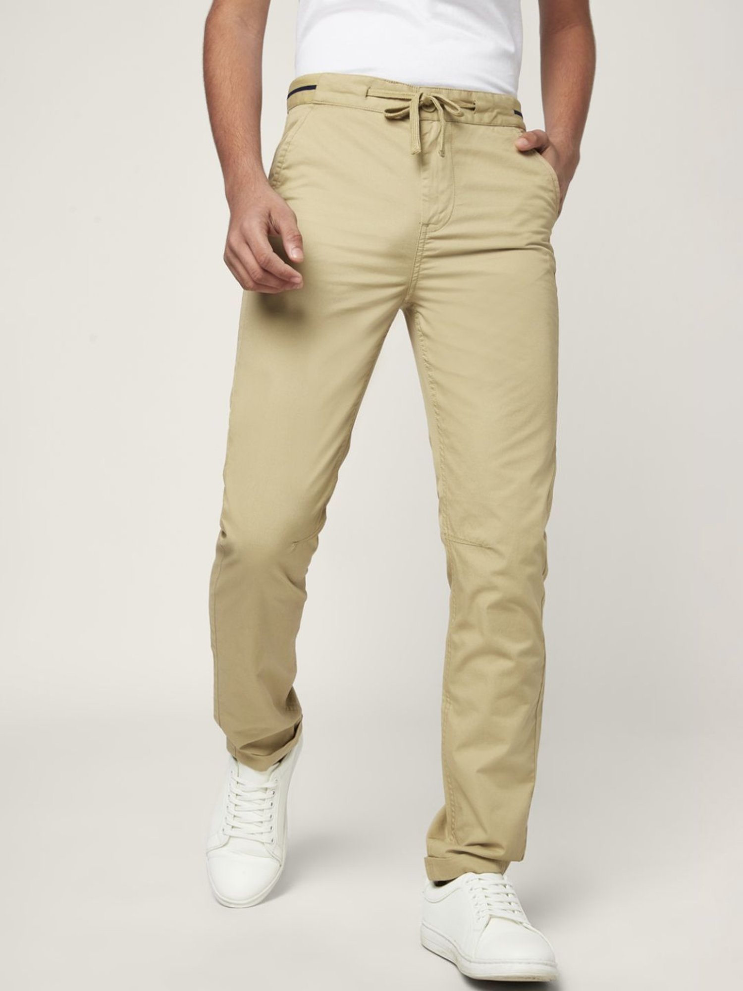 Coolsters by Pantaloons Boys Beige Cotton Regular Fit Trousers