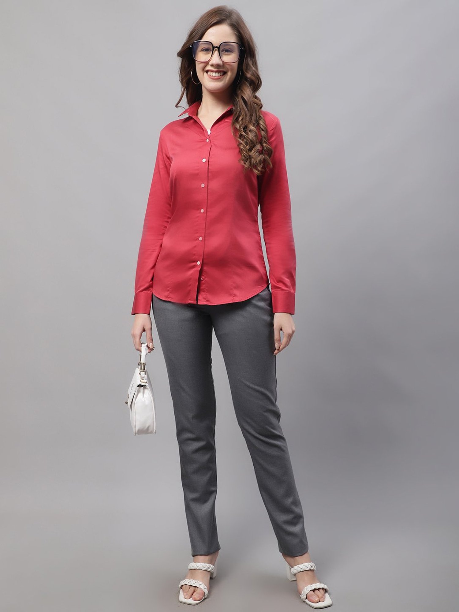 Crozo By Cantabil Red Shirt