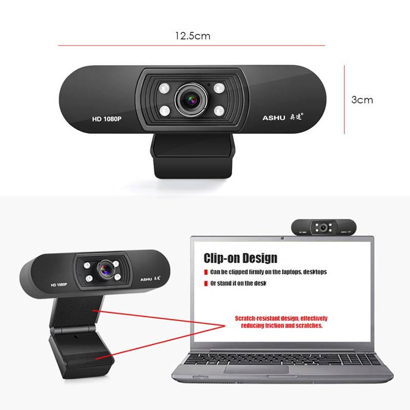 *Ship from USA*-H800 1920*1080P High Definition Webcam HDTV Video Calling Teleconference with Built-in Microphone Camera for Laptop Desktop