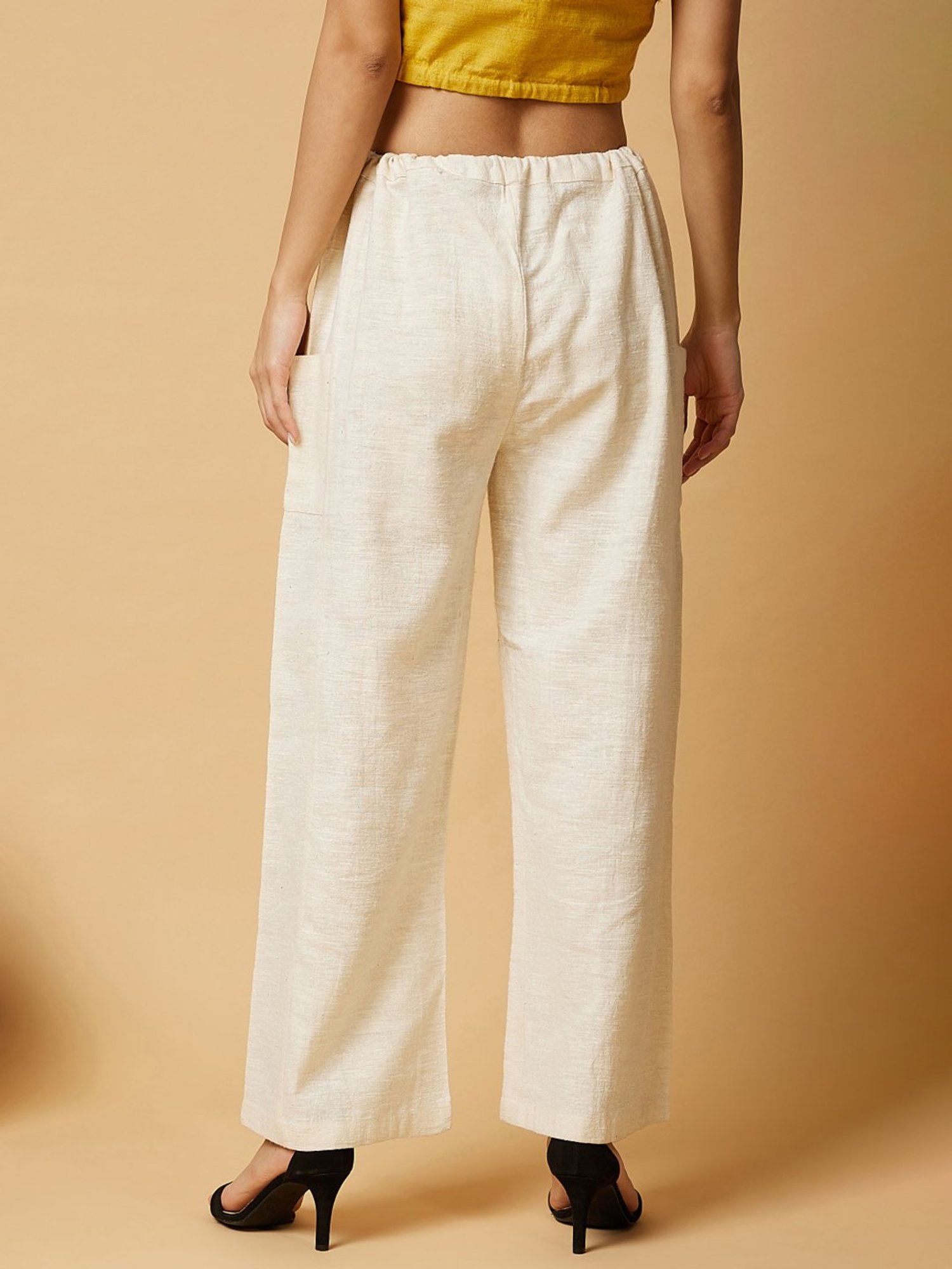 Arras Off-White Drawstring Relaxed Pants