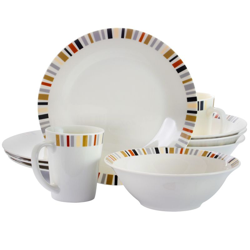 Gibson 12 Piece Lanvale Fine Ceramic Dinnerware Set For 4