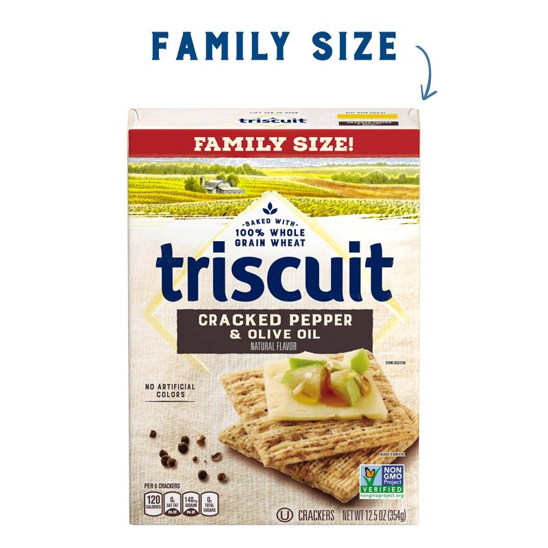 Triscuit Cracked Pepper & Olive Oil Crackers - Family Size - 13oz