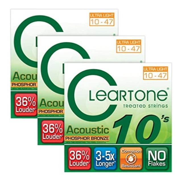 cleartone coated ultra light acoustic guitar strings buy two get one free