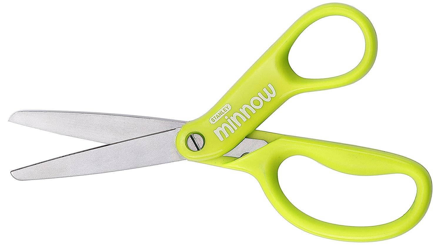 Stanley Removable 4 Cup Scissor Caddy and Minnow  5-Inch Pointed Tip Kids Scissors, 24 Pack (SCICAD-PT24)
