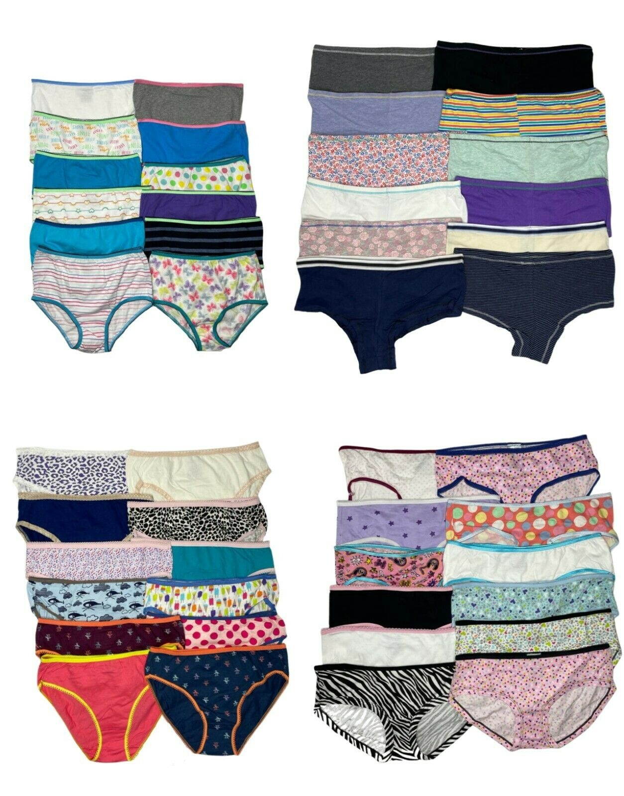 6 Pack Women's Underwear Hipster Boy Shorts Brief Hi- Cut Cotton Super Soft S-XL