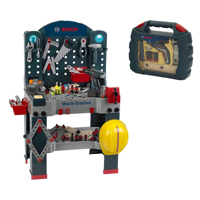 Theo Klein Bosch Jumbo Workbench Workstation Premium Children's Toy Toolset with Ixolino Drill Set for Ages 3 Years Old and Up