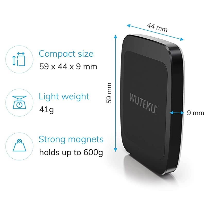 Flat Magnetic Cell Phone Holder Kit for Car - Works on All Vehicles, Phones and Tablets - Compatible with iPhone XR XS X 8 7 Plus and Galaxy S10 S9 S8 by Pro Driver