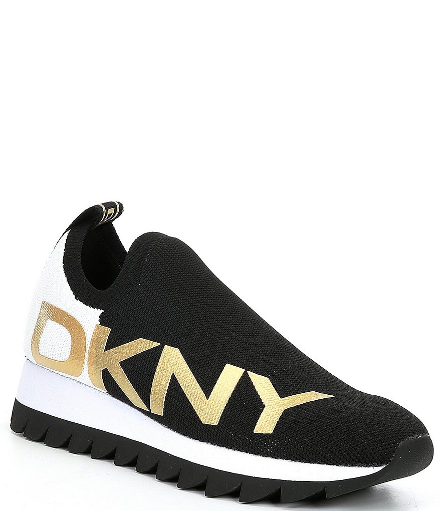DKNY Azer Knit Signature Logo Slip-On Sneakers