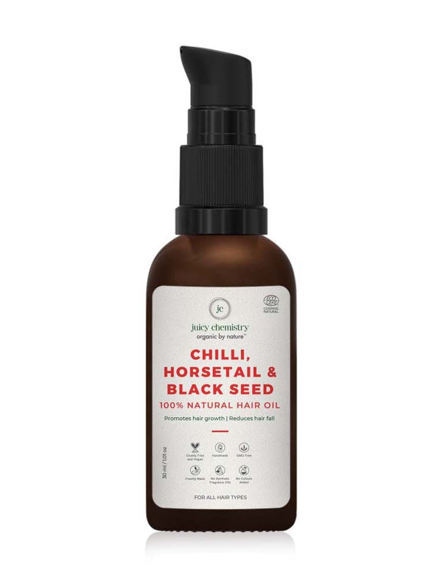 Juicy Chemistry Organic Chilly Horsetail & Black Seed Hair Oil - 30 ml
