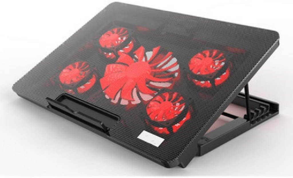 RGB Laptop Cooling Pad with 6 Quiet LED Fans 5 Heights Adjustable and Phone Stand, Dual USB Ports Gaming Laptop Cooler for 11"-18" Gaming Laptops (Blue)